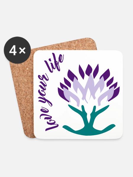 Love Your Life, tree of life, tree, life - Coasters (set of 4) - white