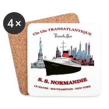 LINER NORMANDIE Louis RUNEMBERG © Adagp - Untersetzer (4er-Set) - Weiß - Vorne