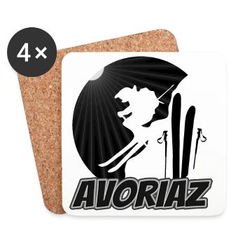 Avoriaz Ski Silhouette Jump - Coasters (set of 4) - white - Front