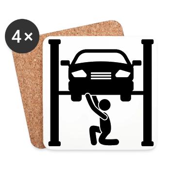 Car Car Werstatt Symbol Mechanic - Coasters (set of 4) - white - Front
