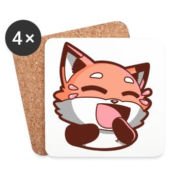 Fox Foxes - Coasters (set of 4) - white - Front