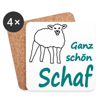 Ganz schön Schaf - Untersetzer (4er-Set) - Weiß - Vorne