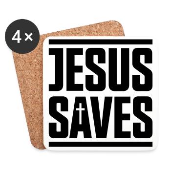 jesus saves - Coasters (set of 4) - white - Front