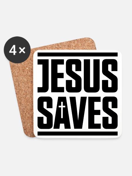 jesus saves - Untersetzer (4er-Set) - Weiß