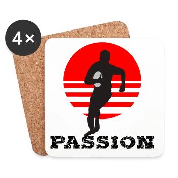 Le rugby - Dessous de verre (lot de 4) - blanc - Devant