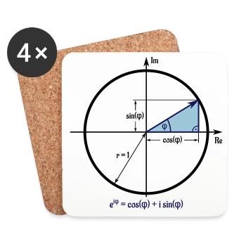 Formule eulere en cercle unique - Dessous de verre (lot de 4) - blanc - Devant