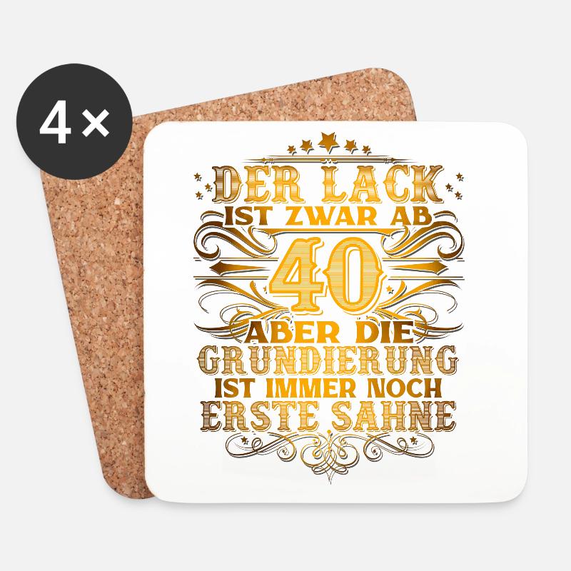 40. Geburtstag - Untersetzer (4er-Set) - Weiß