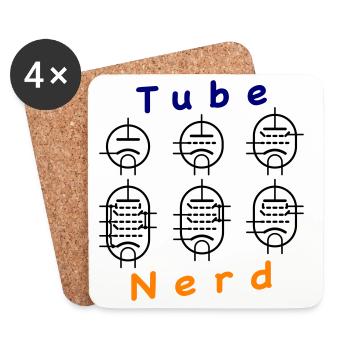 Tube à vide Nerd - Dessous de verre (lot de 4) - blanc - Devant