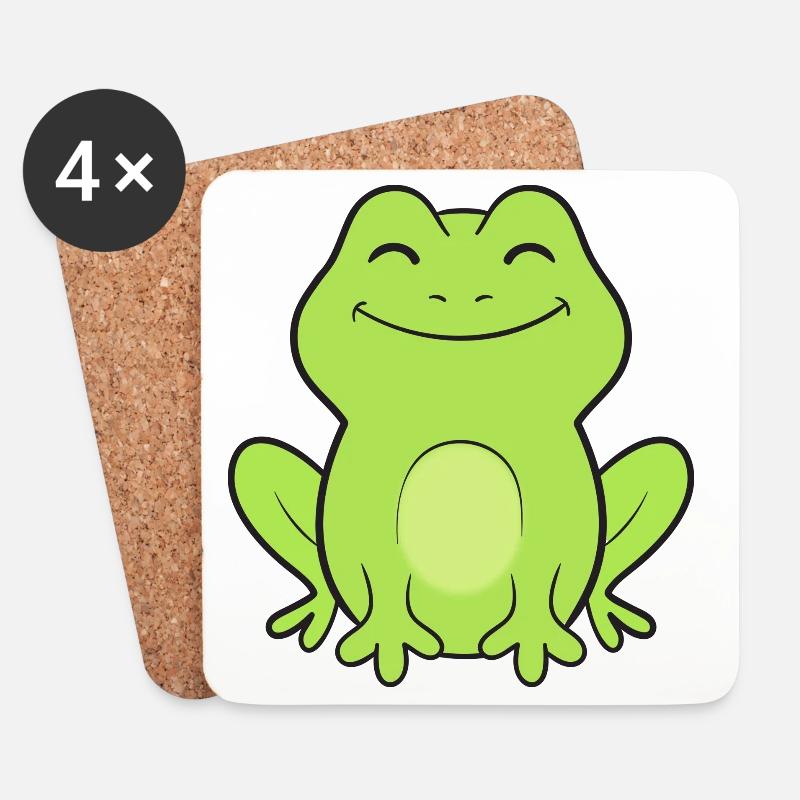 Frosch Frösche - Untersetzer (4er-Set) - Weiß