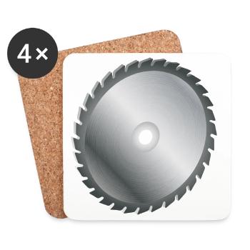 single circular saw blade metal paints - Coasters (set of 4) - white - Front