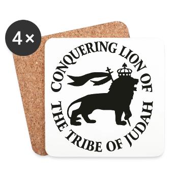 Conquering Lion of Judah Tribe of - Coasters (set of 4) - white - Front