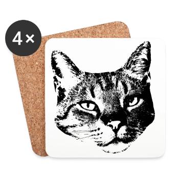 Cat Kitten Cat Shirt Gift - Coasters (set of 4) - white - Front