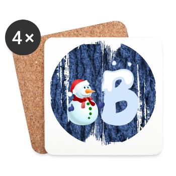 schneemann b - Untersetzer (4er-Set) - Weiß - Vorne