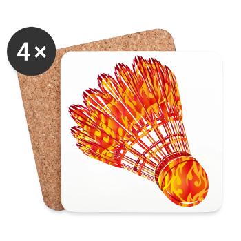 Badminton Badminton Fire Drawing - Coasters (set of 4) - white - Front