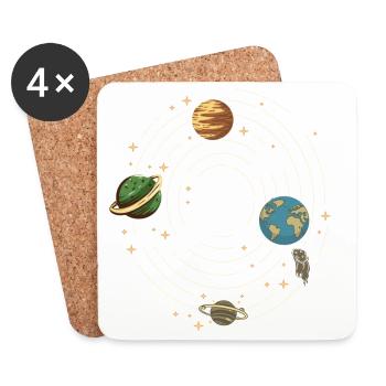 Planète - Dessous de verre (lot de 4) - blanc - Devant