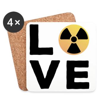 Love Cadeau Manip radio Radiologue Radiologie - Dessous de verre (lot de 4) - blanc - Devant