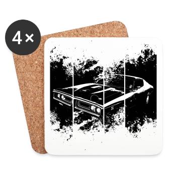 Muscle Car - Dessous de verre (lot de 4) - blanc - Devant