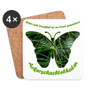 ackerschachtelhalm schmetterling - Untersetzer (4er-Set) - Weiß - Vorne