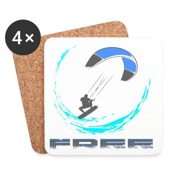 Kitesurfing - Coasters (set of 4) - white - Front