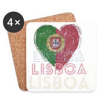 Lisbonne Portugal, belle ville est ma ville natale - Dessous de verre (lot de 4) - blanc - Devant