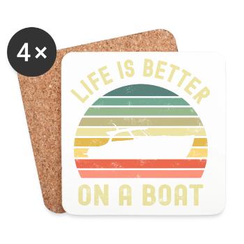 Propriétaire de bateau Boat Boater - Dessous de verre (lot de 4) - blanc - Devant
