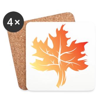 Maple Leaf Icon Colors Logo icon Illustration - Coasters (set of 4) - white - Front