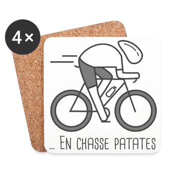 velo vélo vélos velos cycliste En chasse patates - Dessous de verre (lot de 4) - blanc - Devant