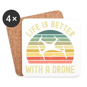 Drone - Coasters (set of 4) - white - Front
