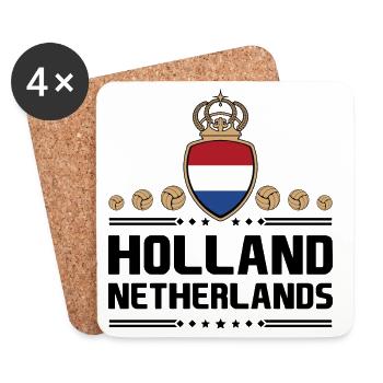HOLLANDE - PAYS-BAS - Dessous de verre (lot de 4) - blanc - Devant