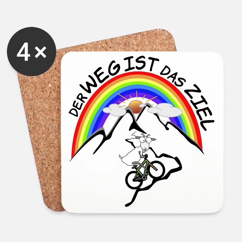 MTB Bergziege - Untersetzer (4er-Set) - Weiß