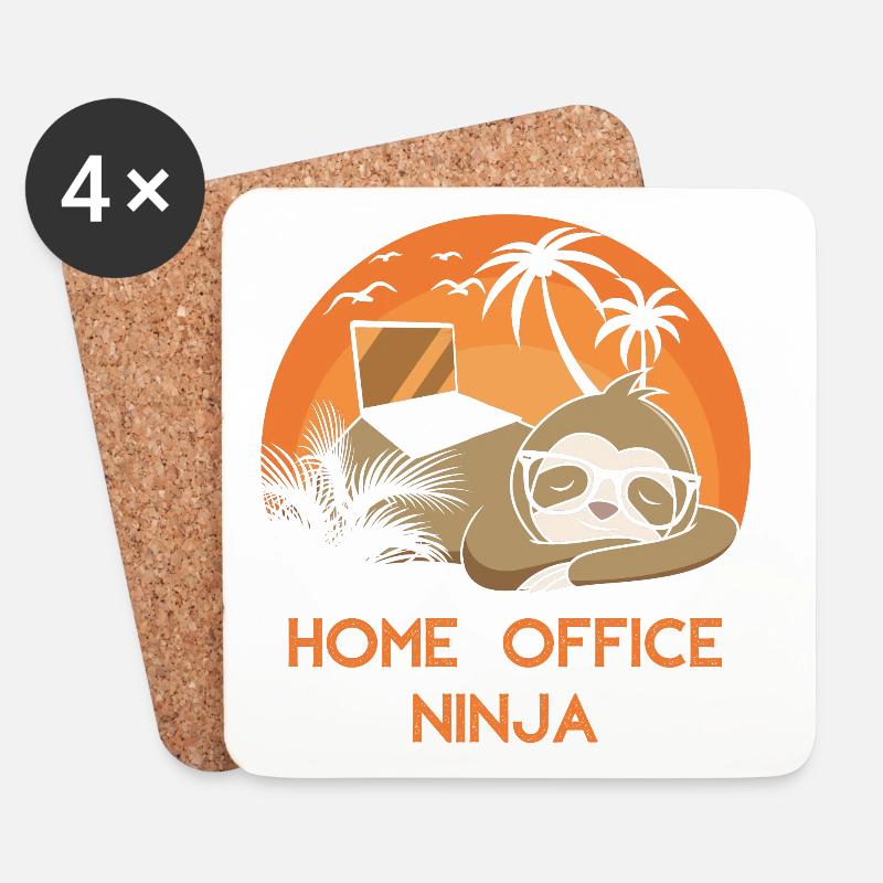 Home Office Ninja - Untersetzer (4er-Set) - Weiß