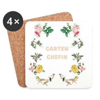 Garten Chefin Blumen Design - Untersetzer (4er-Set) - Weiß - Vorne