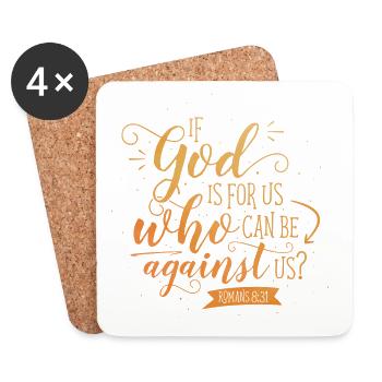 If God is for us - Untersetzer (4er-Set) - Weiß - Vorne