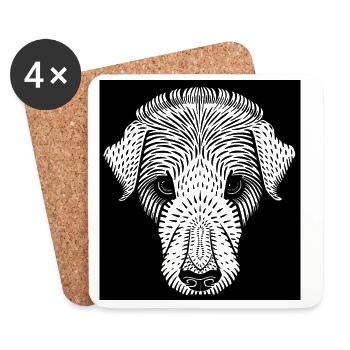 Border Terrier - Coasters (set of 4) - white - Front