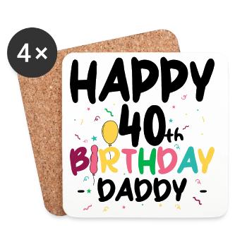 Colorful Birthday Letters - Coasters (set of 4) - white - Front