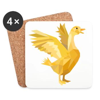 A golden goose as a rich symbol - Coasters (set of 4) - white - Front