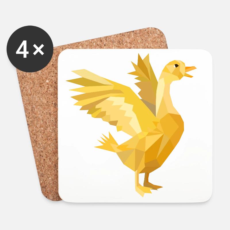 Eine goldene Gans als reiches Symbol - Untersetzer (4er-Set) - Weiß