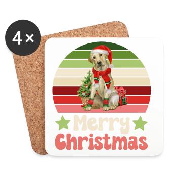 Noël du Labrador - Dessous de verre (lot de 4) - blanc - Devant