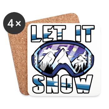 Winter sports Skiing - Coasters (set of 4) - white - Front