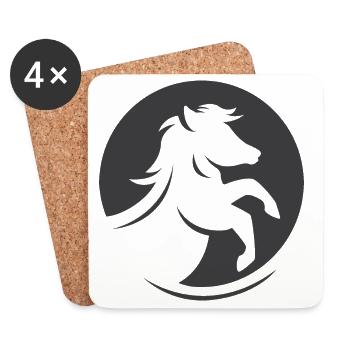Pferd Symbol Logo icon Illustration Emblem Wappen - Untersetzer (4er-Set) - Weiß - Vorne