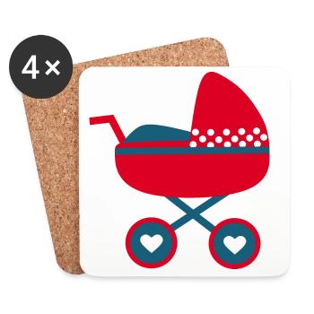 Birth Baby 2025 Gift Gift Idea - Coasters (set of 4) - white - Front