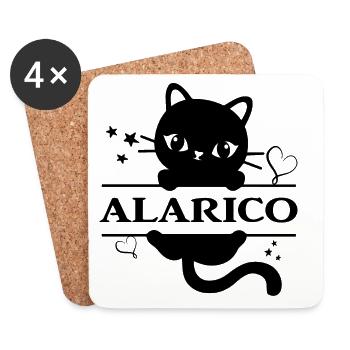 t-shirt Alarico t-shirt gift idea - Coasters (set of 4) - white - Front