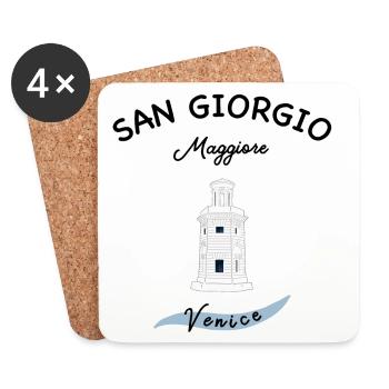 Phare de Venise, Île Majeure de San Giorgio - Dessous de verre (lot de 4) - blanc - Devant