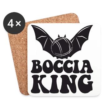 Boccia King Boules Bal Halloween Costume Boule - Dessous de verre (lot de 4) - blanc - Devant