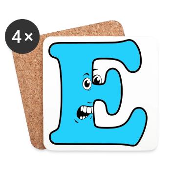 E - Coasters (set of 4) - white - Front