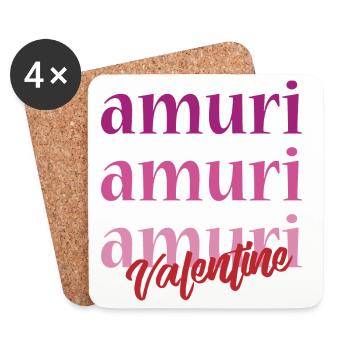 T-Shirt Amuri Sizilianische Liebe Valentinstag - Untersetzer (4er-Set) - Weiß - Vorne