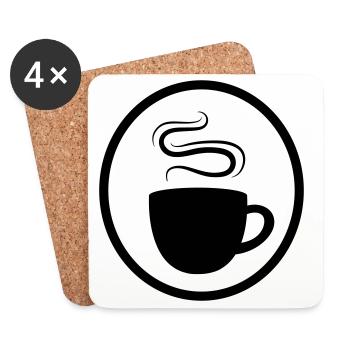 Kaffee Tasse - Untersetzer (4er-Set) - Weiß - Vorne