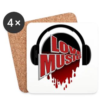 Love Music Casque Passion - Dessous de verre (lot de 4) - blanc - Devant