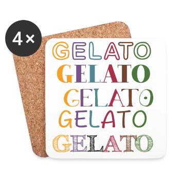 Gelato bunt dunkel - Untersetzer (4er-Set) - Weiß - Vorne