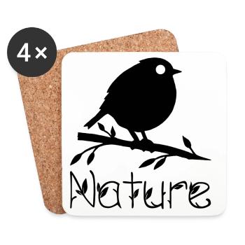 Nature wakes up (black) - Coasters (set of 4) - white - Front